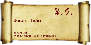 Weser Iván névjegykártya